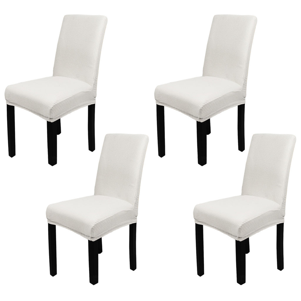 Short Spandex Textured Chair Cover - White