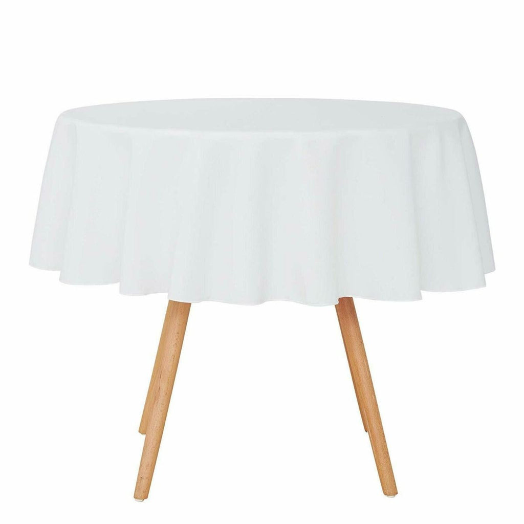 220GSM Round Spun Polyester Tablecloth - White