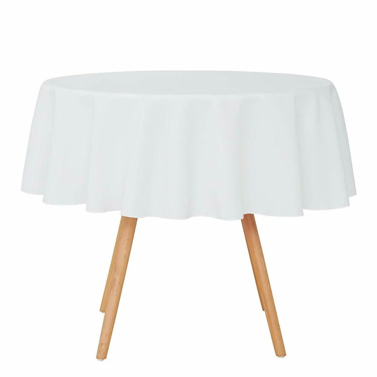220GSM Round Spun Polyester Tablecloth - White
