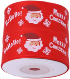 Santa Claus Printed Grosgrain Ribbon - Red
