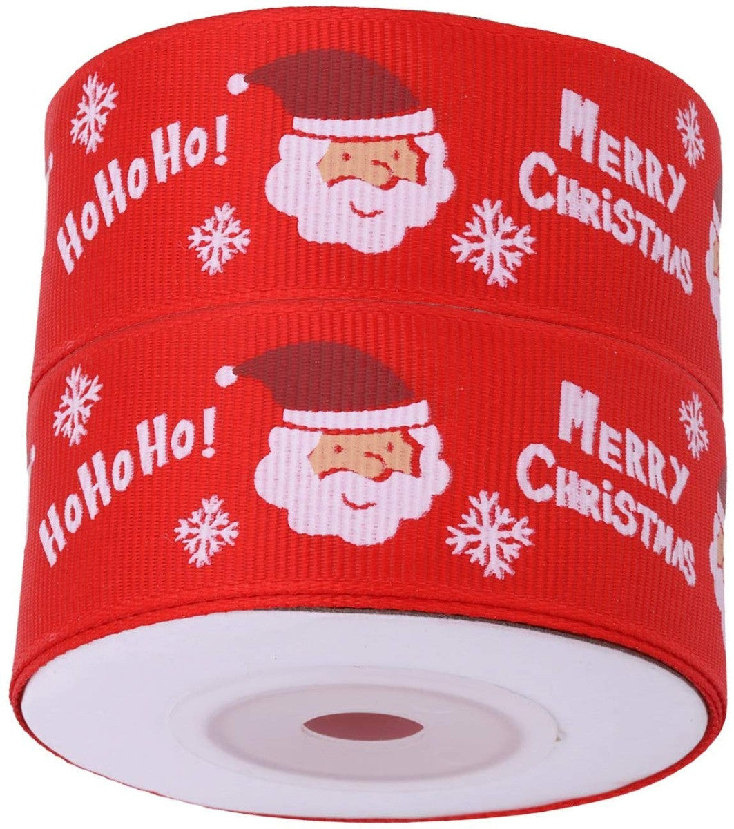 Santa Claus Printed Grosgrain Ribbon - Red