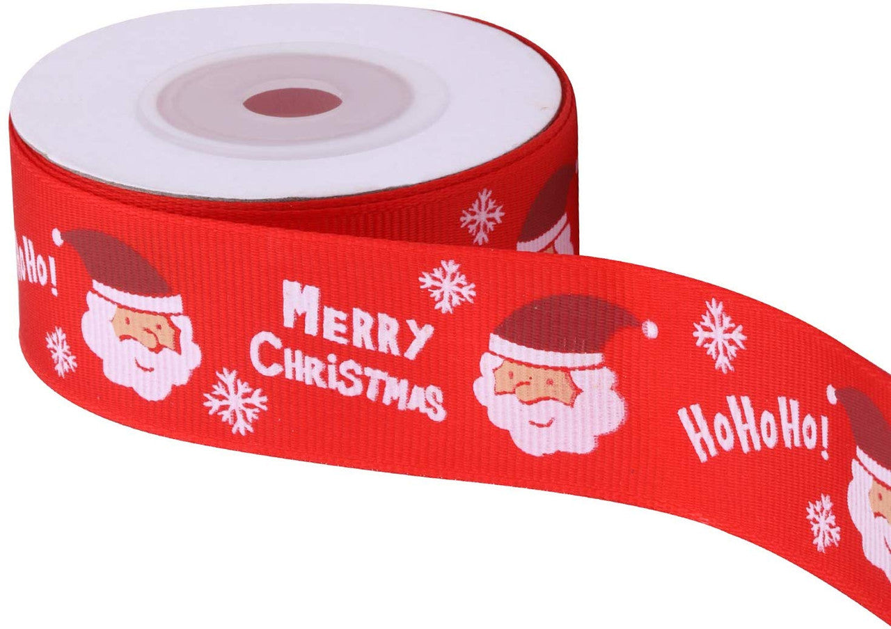 Santa Claus Printed Grosgrain Ribbon - Red