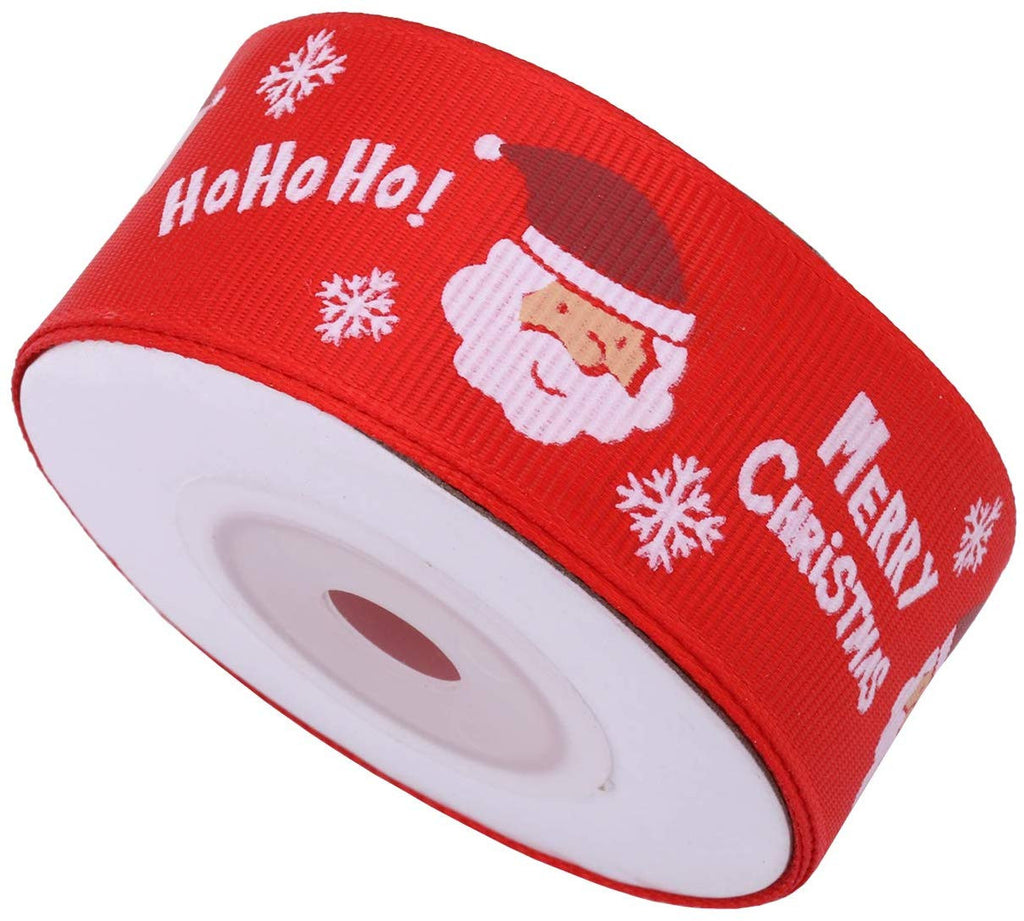 Santa Claus Printed Grosgrain Ribbon - Red