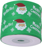 Santa Claus Printed Grosgrain Ribbon - Green