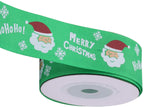 Santa Claus Printed Grosgrain Ribbon - Green