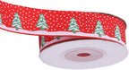 Christmas Tree Printed Grosgrain Ribbon - Red