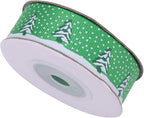 Christmas Tree Printed Grosgrain Ribbon - Green