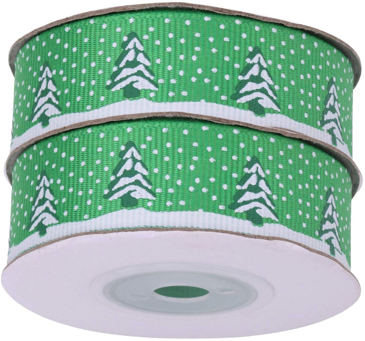Christmas Tree Printed Grosgrain Ribbon - Green