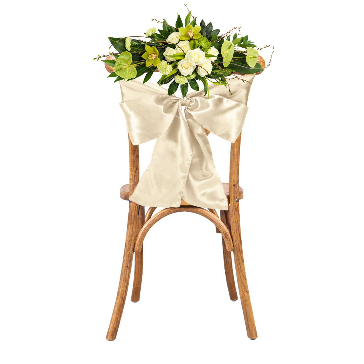 Premium Satin Chair Sash - Ivory - 18cm x 274cm