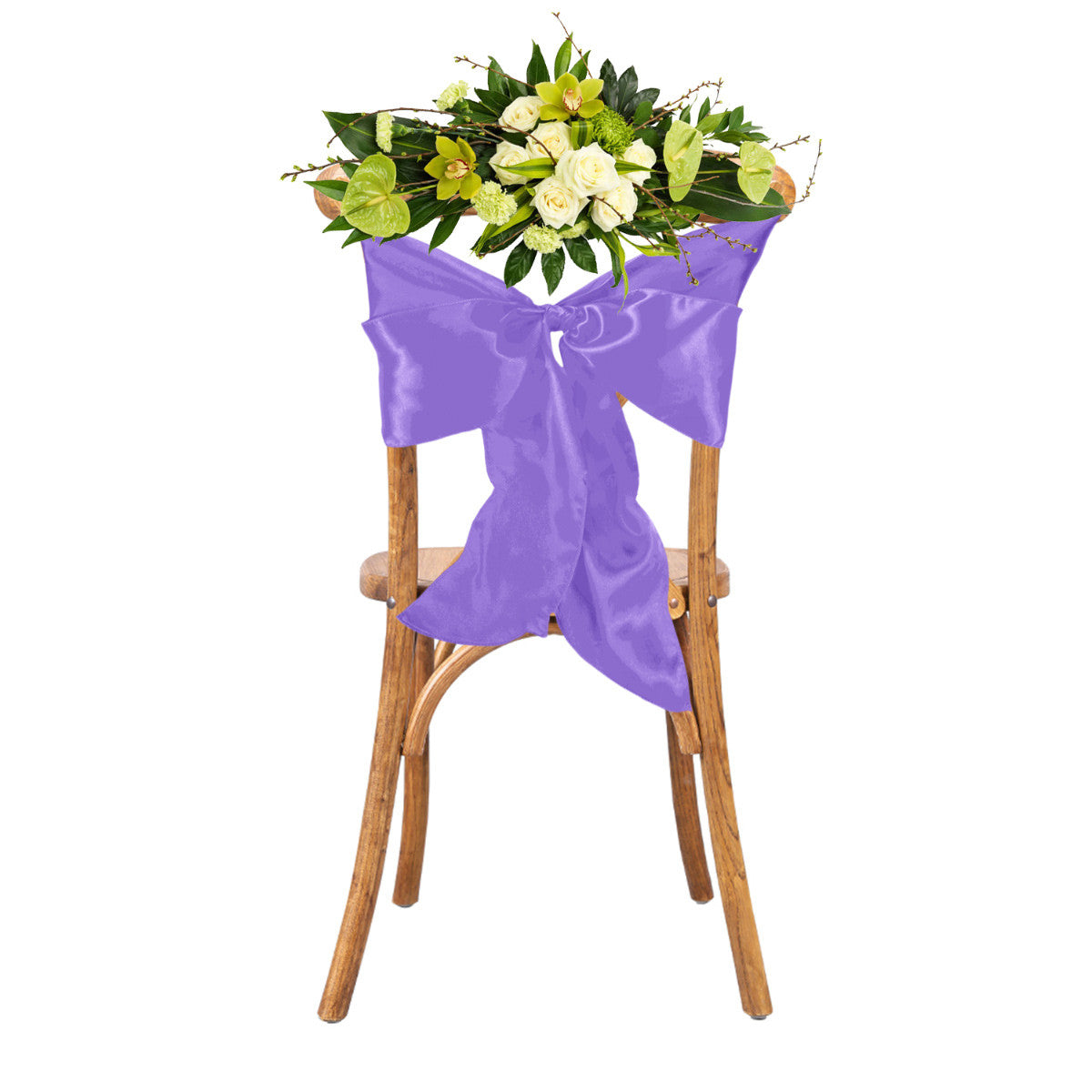 Premium Satin Chair Sash - Lavender - 18cm x 274cm