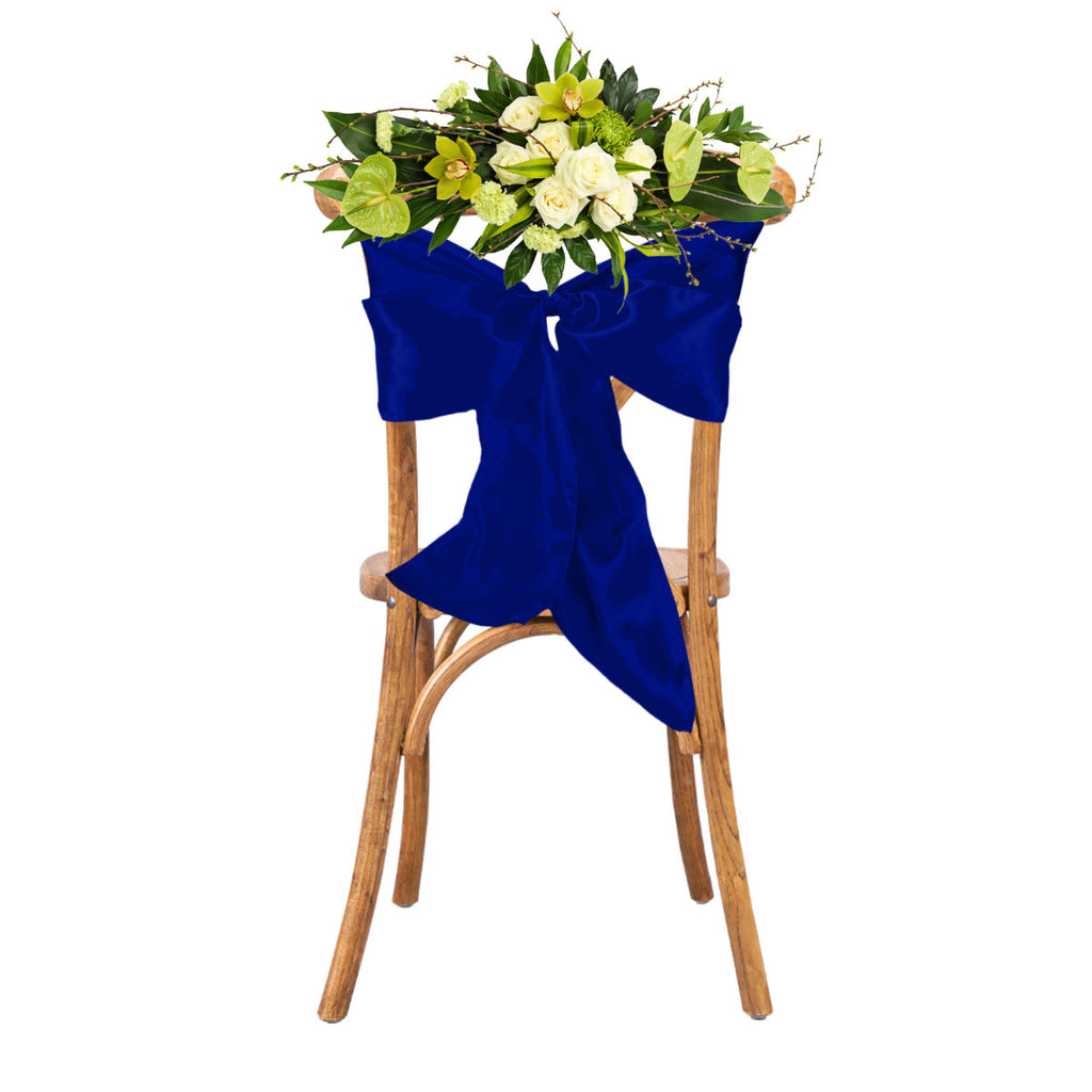 Premium Satin Chair Sash - Royal Blue - 18cm x 274cm