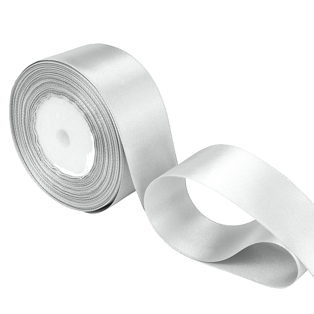 10m Double Sided Satin Ribbon - White
