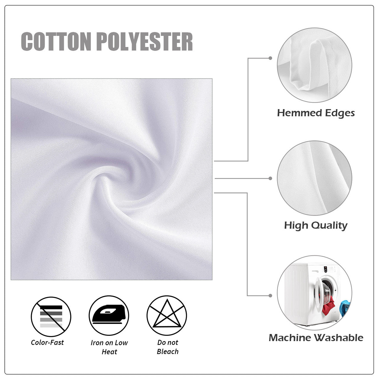 20" Polyester Table Napkin - White