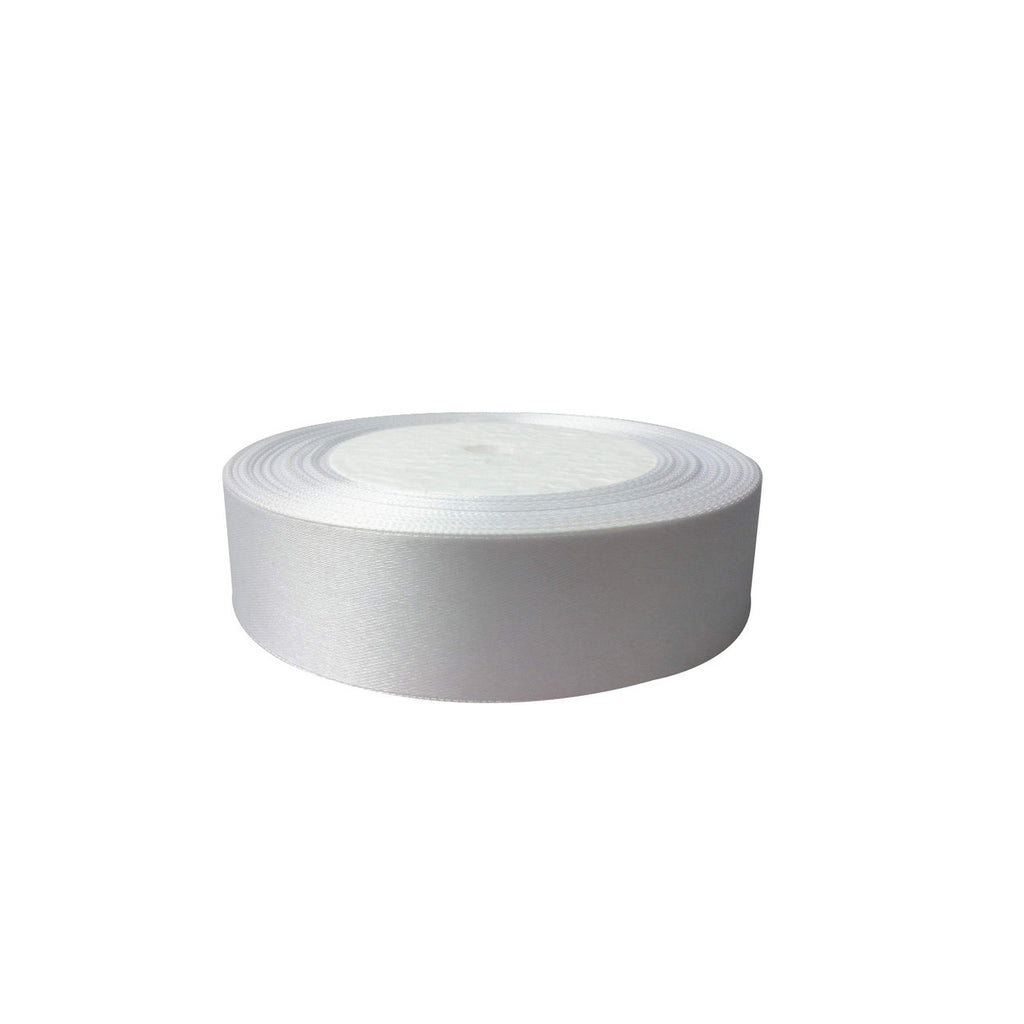 10m Double Sided Satin Ribbon - White