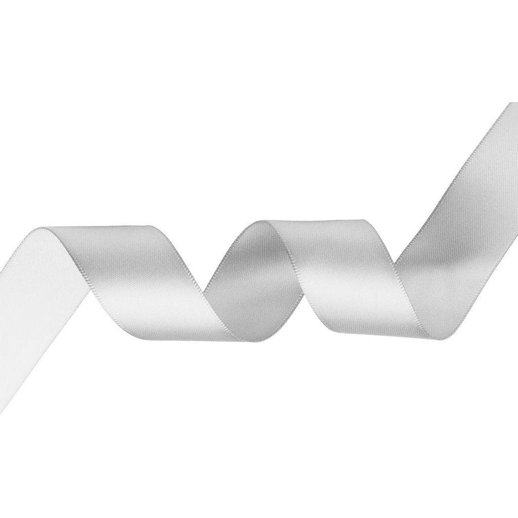 1m Double Sided Satin Ribbon-White