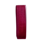 20m Organza Woven Edge Ribbon - Wine