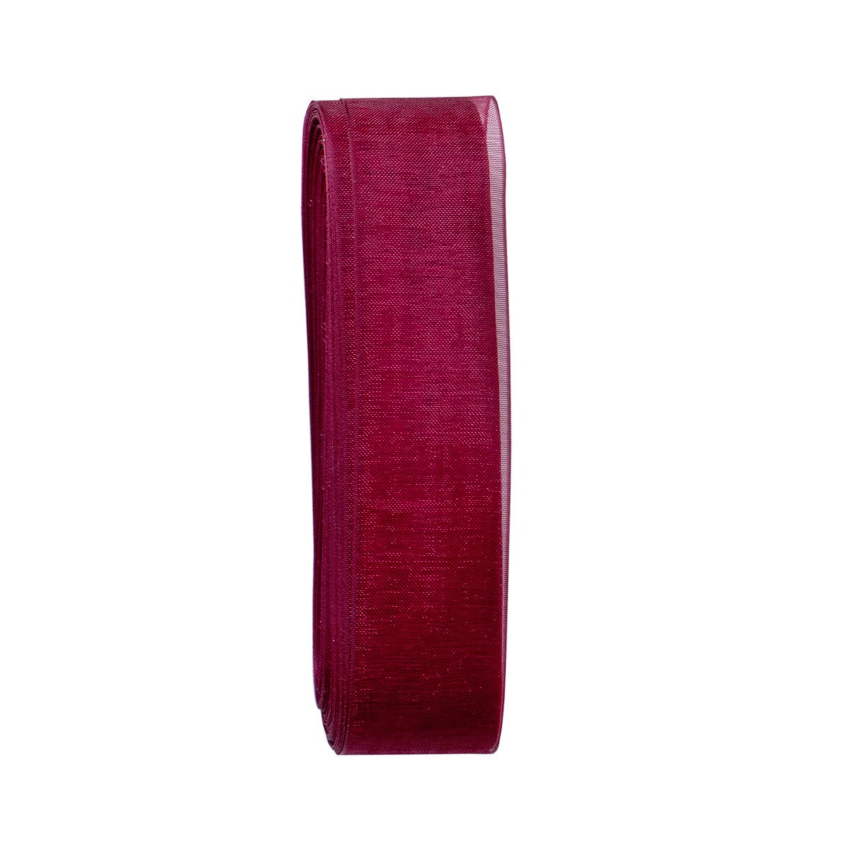 20m Organza Woven Edge Ribbon - Wine