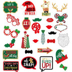 30pcs Christmas Photo Booth Cardboard Party Props