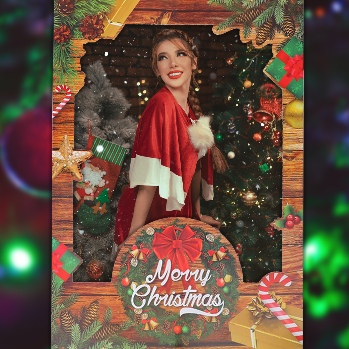 Christmas Cardboard Photo Frame + Props (54pcs)