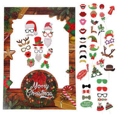 Christmas Cardboard Photo Frame + Props (54pcs)