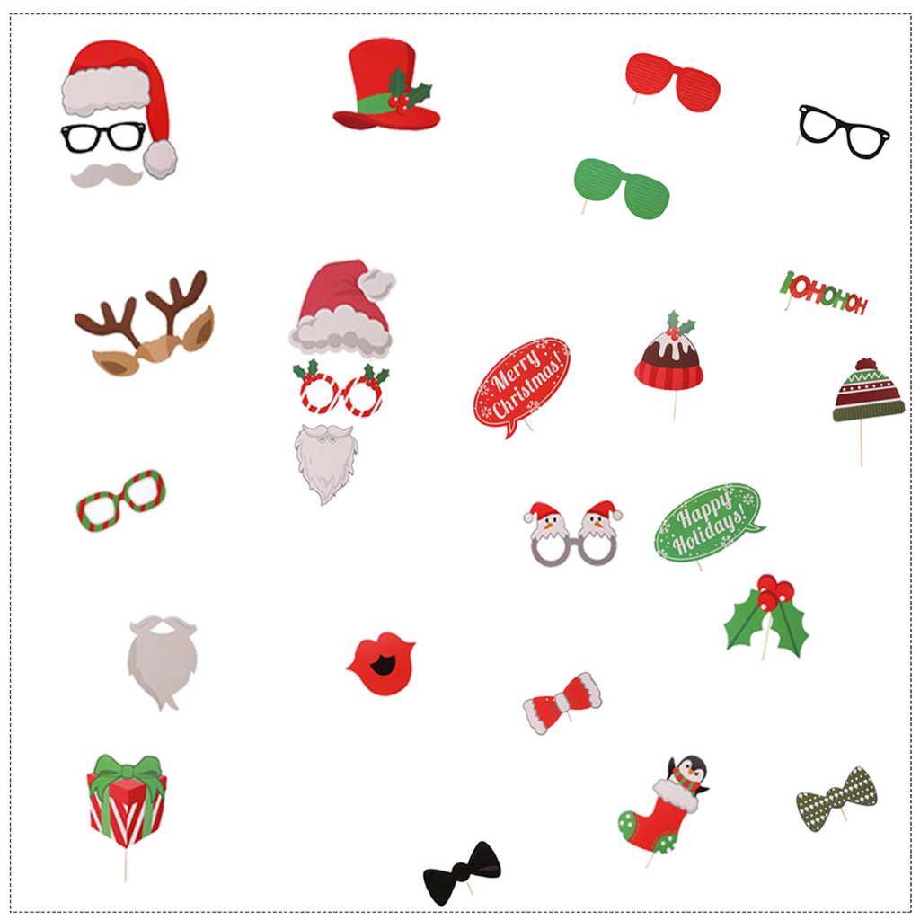 Christmas Cardboard Photo Frame + Props (54pcs)