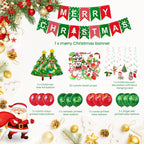 Christmas Balloons, Banner & Photo Booth Props Kit