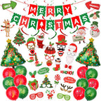 Christmas Balloons, Banner & Photo Booth Props Kit