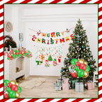 Christmas Balloons, Banner & Decorations Kit