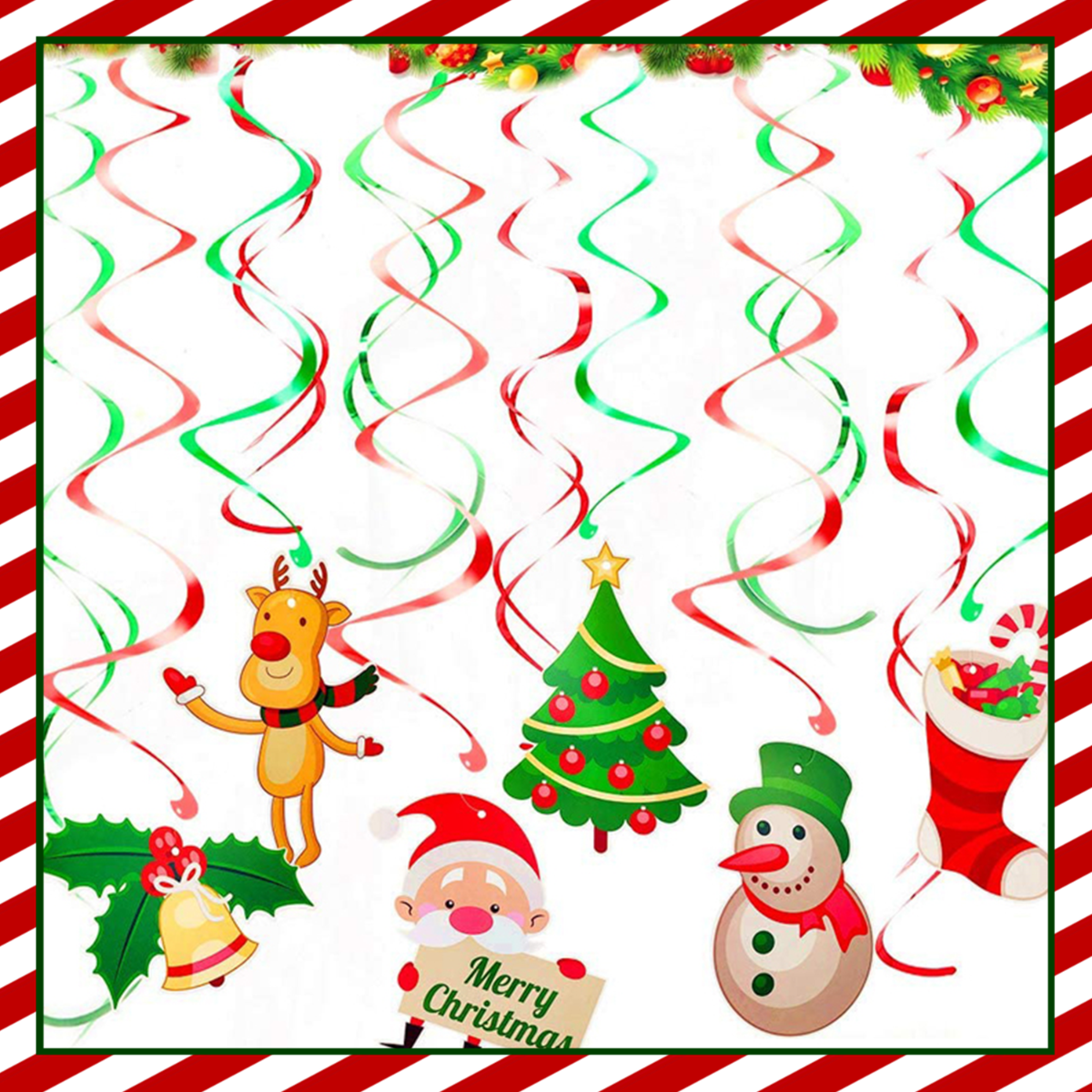 Christmas Balloons, Banner & Decorations Kit