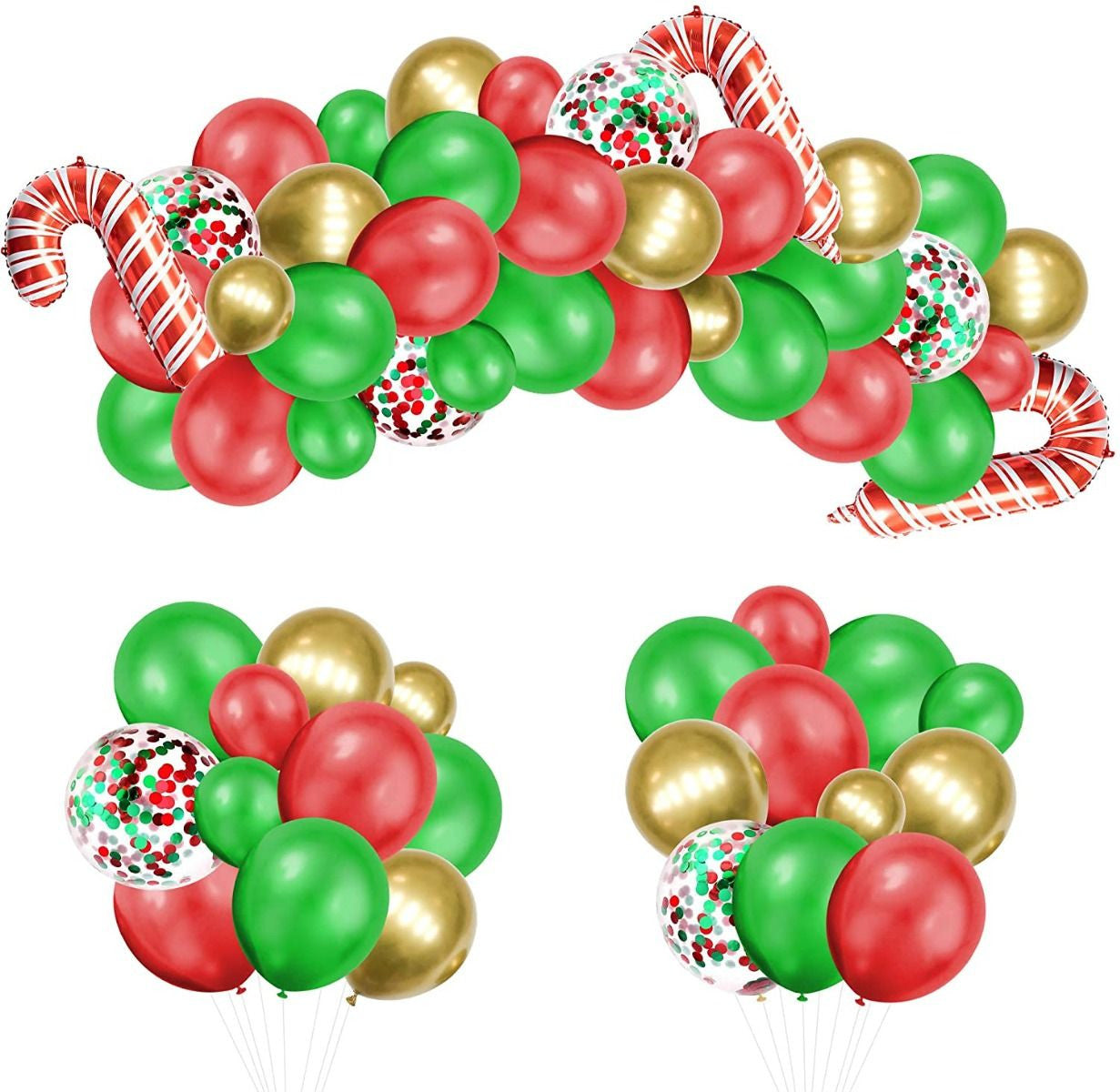 Christmas Balloon Arch Kit - Red, Green & Gold