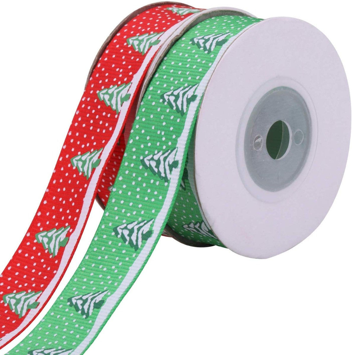 90m Christmas Themed Printed Grosgrain Ribbons, 7 Rolls - Assorted Designs