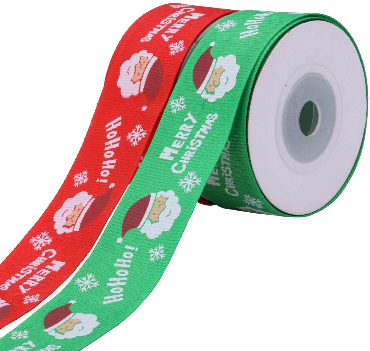 90m Christmas Themed Printed Grosgrain Ribbons, 7 Rolls - Assorted Designs