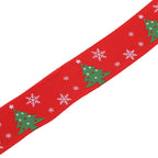 Tree & Snowflakes Printed Grosgrain Ribbon - Red