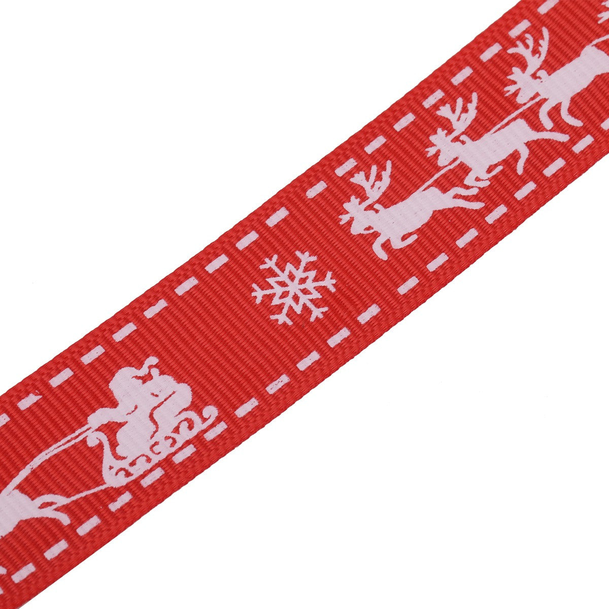 Santa Sleigh Printed Grosgrain Ribbon - Red