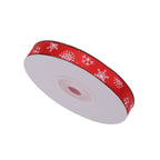 Snowflakes Printed Grosgrain Ribbon - Red