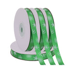Snowflakes Printed Grosgrain Ribbon - Green