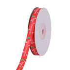 Merry Christmas & Tree Printed Grosgrain Ribbon - Red