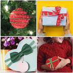 Christmas Baubles Printed Grosgrain Ribbon - Red