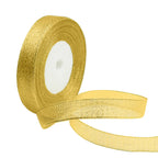 10mm Glitter Organza Ribbon - Gold