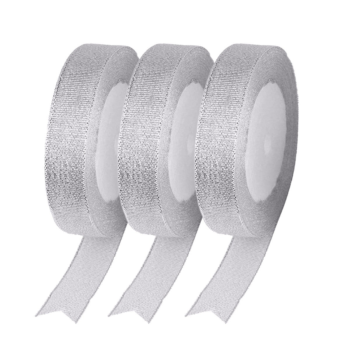 10mm Glitter Organza Ribbon - Silver