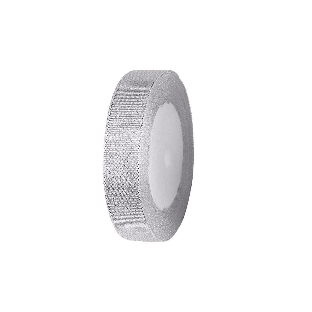 10mm Glitter Organza Ribbon - Silver