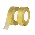 20mm Glitter Organza Ribbon - Gold
