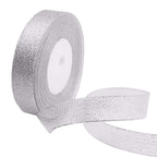 20mm Glitter Organza Ribbon - Silver