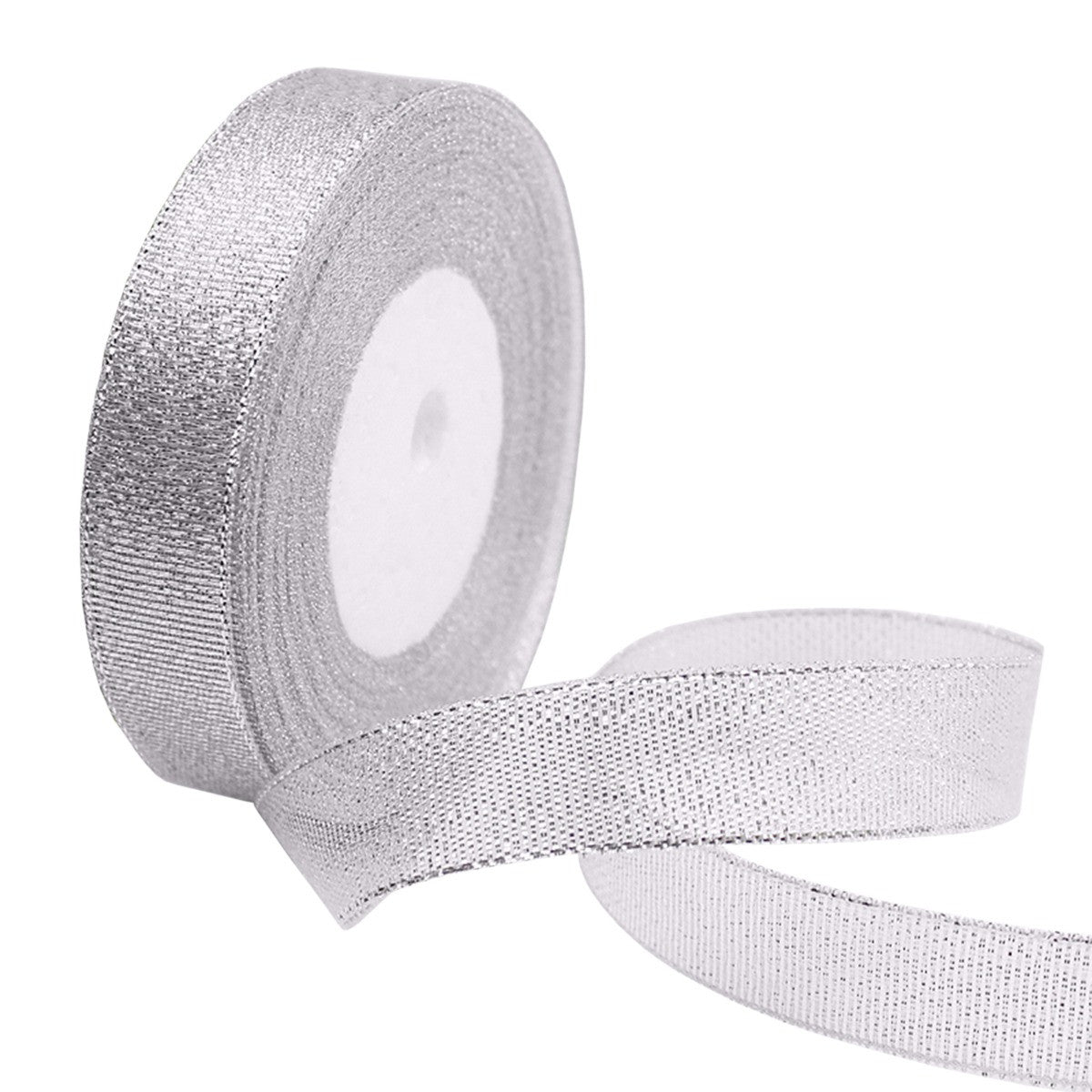 20mm Glitter Organza Ribbon - Silver