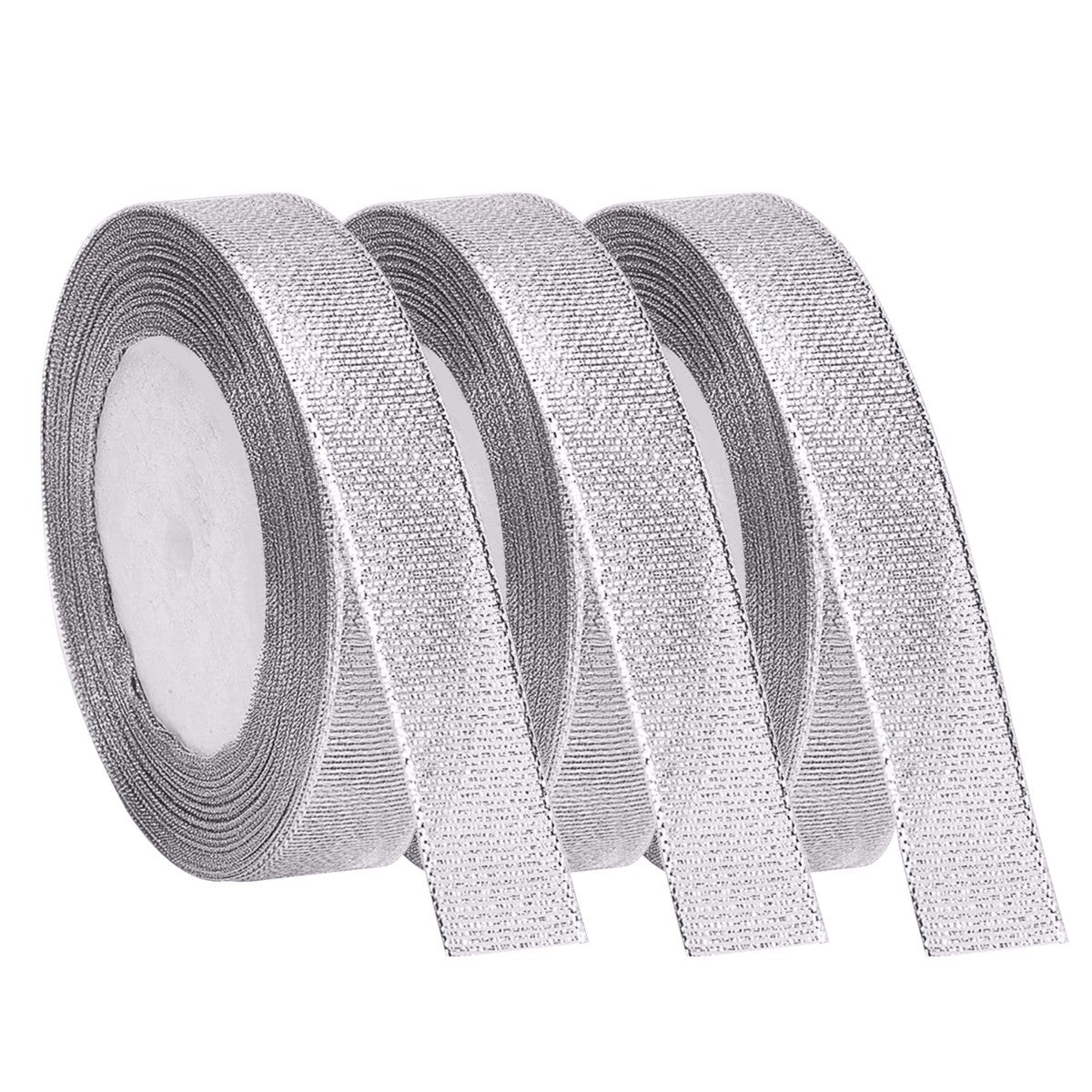 20mm Glitter Organza Ribbon - Silver
