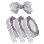 20mm Glitter Organza Ribbon - Silver