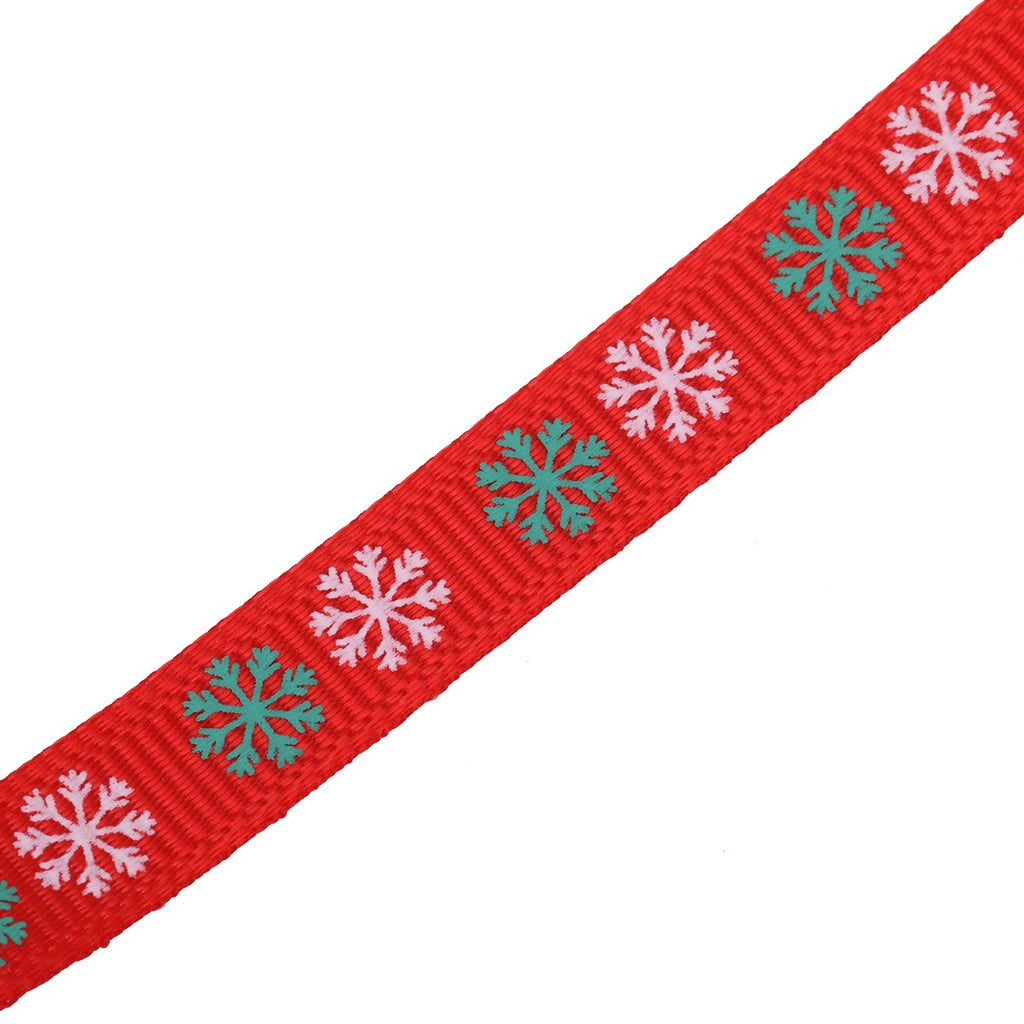 10mm x 9m Christmas Themed Printed Grosgrain Ribbons, 4 Rolls - Assorted Designs
