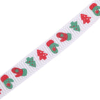 10mm x 9m Christmas Themed Printed Grosgrain Ribbons, 4 Rolls - Assorted Designs