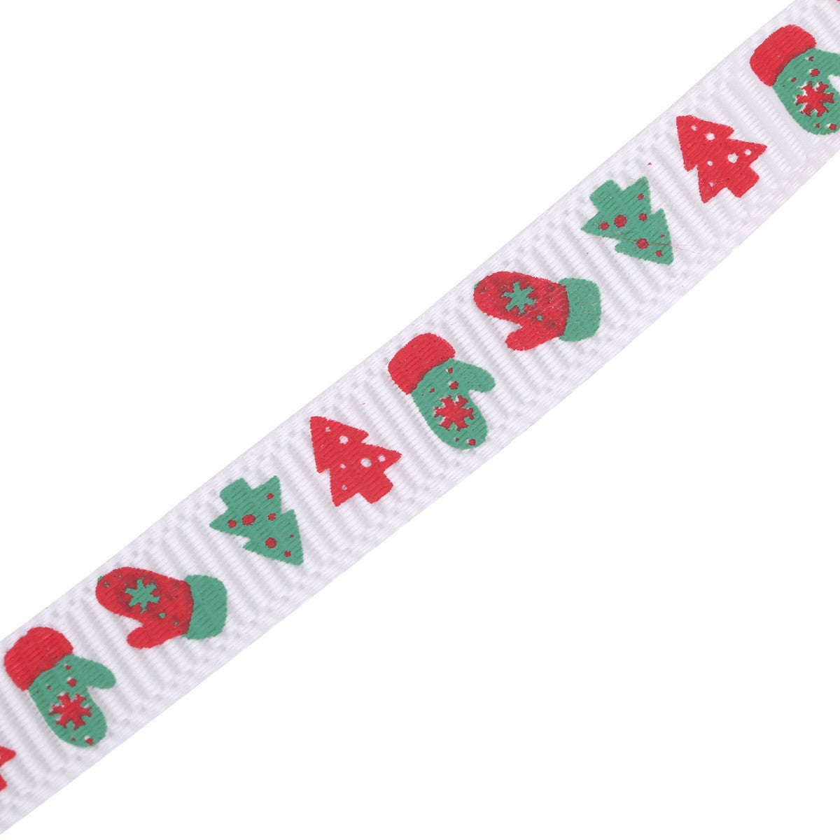 10mm x 9m Christmas Themed Printed Grosgrain Ribbons, 4 Rolls - Assorted Designs