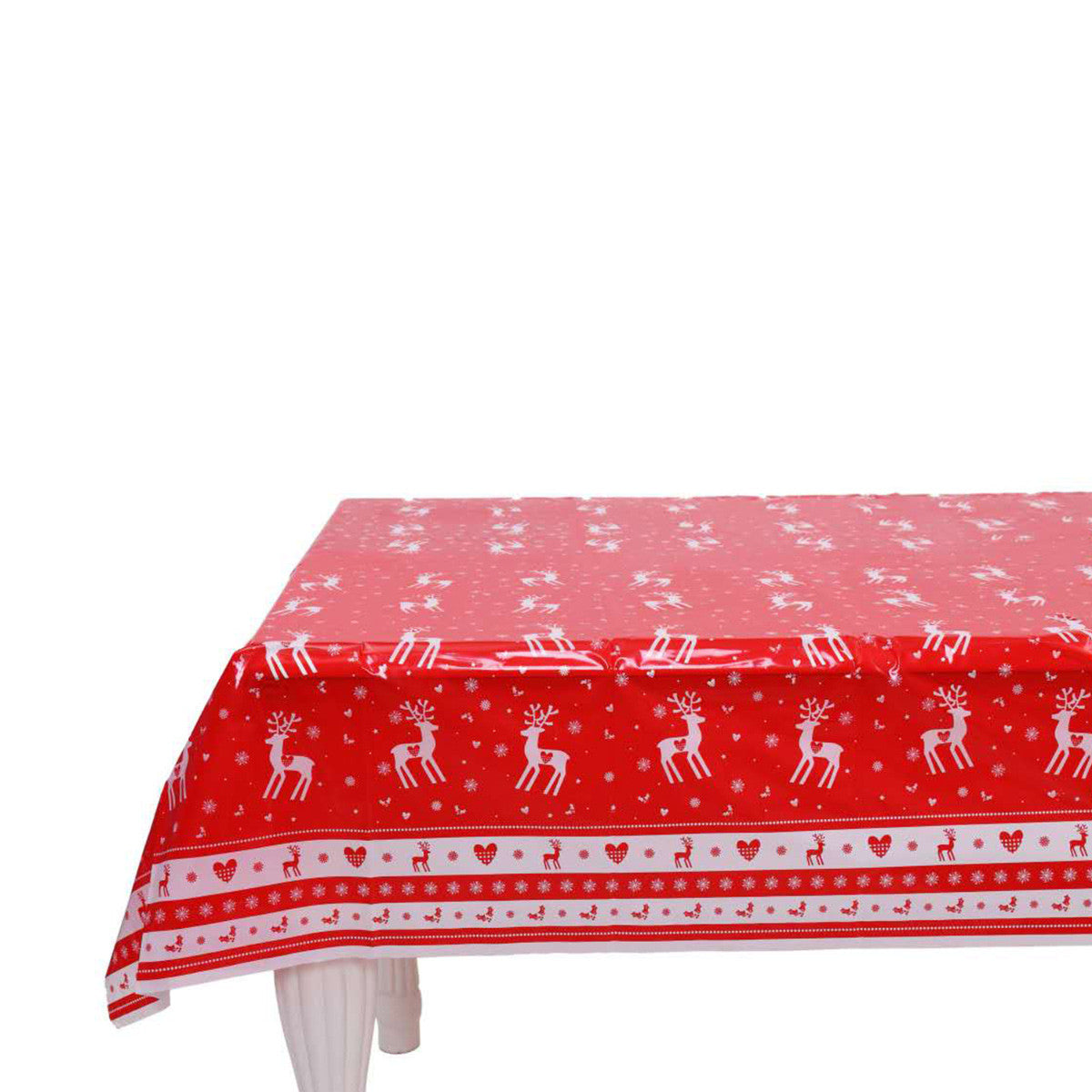 120cm x 180cm Rectangle Christmas Reindeer Print PVC Tablecloth